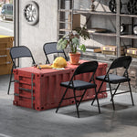 Lot de 4 chaises pliantes chaises de salle à manger portables cadre en acier 45 x 46 x 78 cm gris