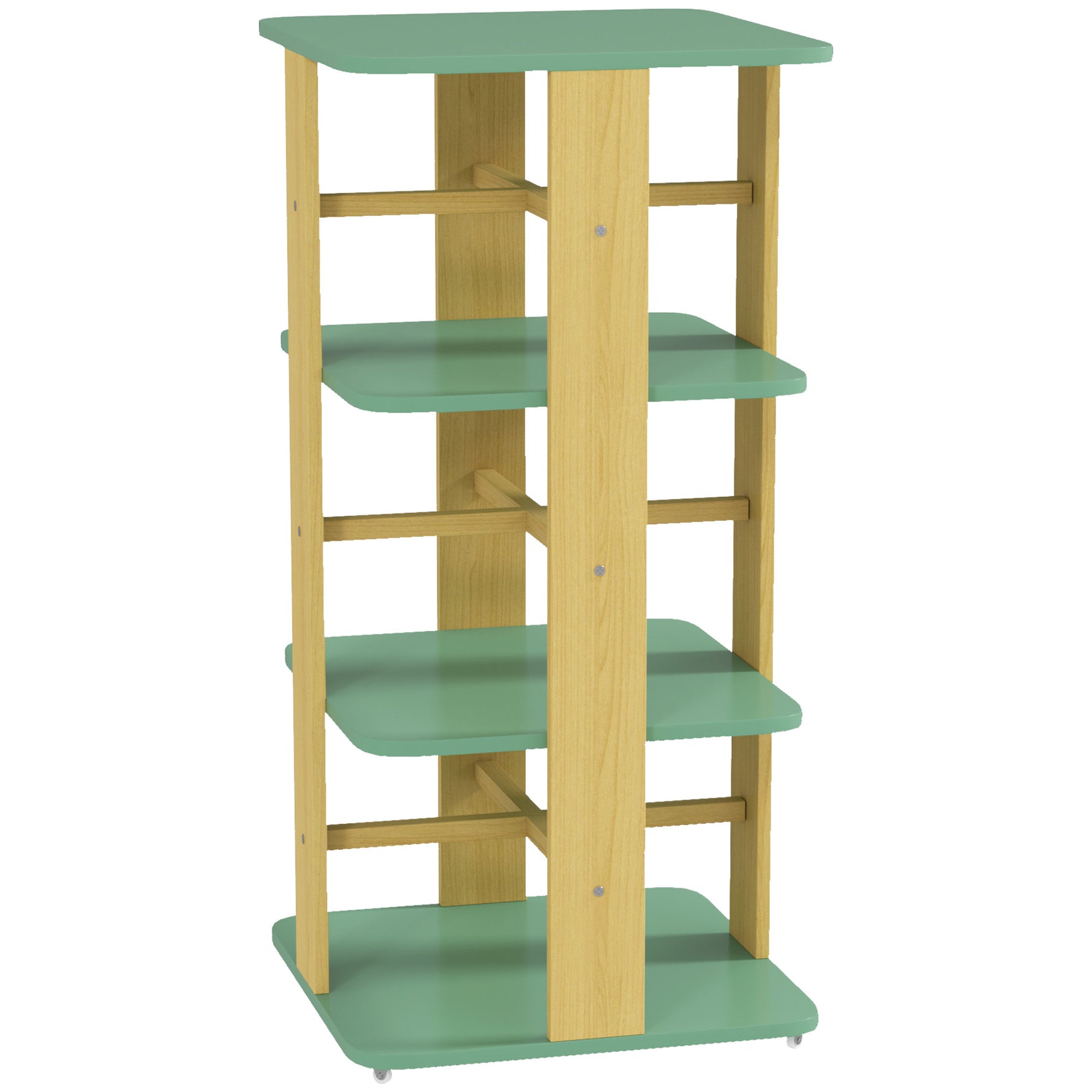 Bibliothèque enfant avec roulettes, rangement livre enfant 3 niveaux pour salle de jeux, chambre d'enfant, vert