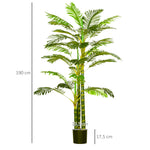 Palmier areca artificiel arbre artificiel hauteur 190 cm avec 30 grandes feuilles en plastique pot inclus