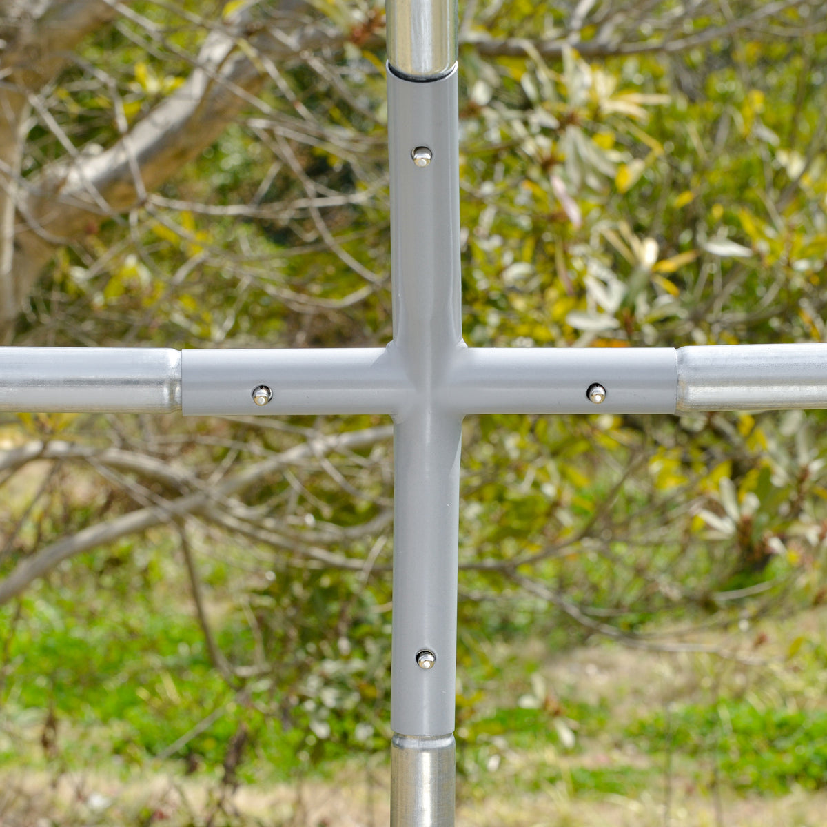 Grande voliera per polli 10,64 m² recinto recintato tetto anti-UV porta bloccabile 2,8 x 3,8 x 1,97 m argentato