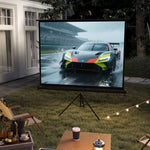 Écran de projection 84 pouces avec support trépied hauteur réglable, écran 4K HD 4:3, en intérieur/à l'extérieur