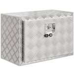 Boîte à outils pour camion en aluminium, 60,9 x 35,5 x 40,6 cm, coffre de rangement 76 L avec serrure et clés, argent