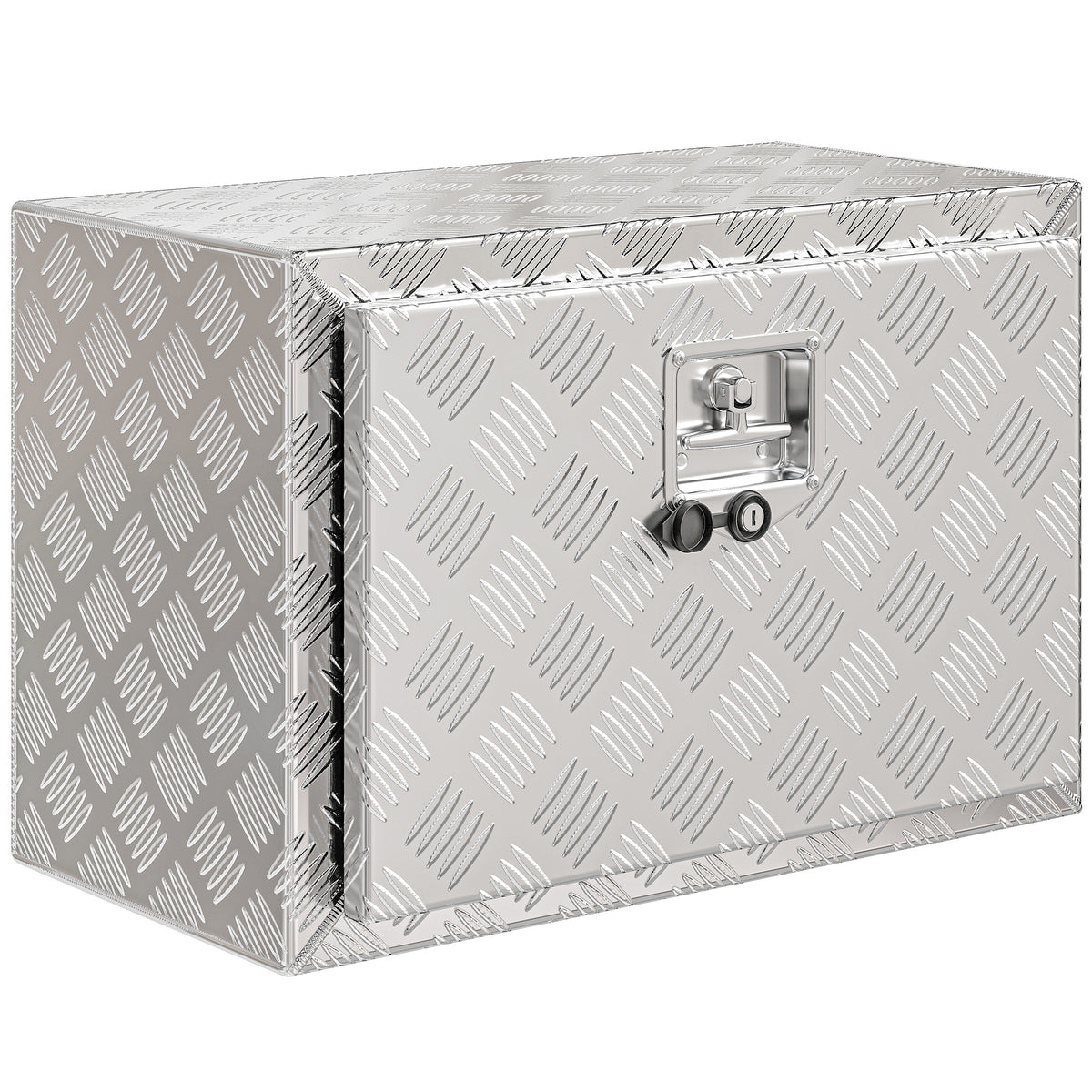 Boîte à outils pour camion en aluminium, 60,9 x 35,5 x 40,6 cm, coffre de rangement 76 L avec serrure et clés, argent