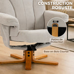 Recliner chair with footrest, relaxation chair, reclining backrest, padded seat, 79x80x104cm, cream