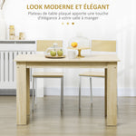 Table à manger table de cuisine design moderne avec grand plateau 2-4 personnes en bois dim. 120L x 69l x 75H cm chêne