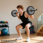 Olympische Hantelstange 50 mm aus Stahl, mattes Finish, mit gerändeltem Griff und langen Aufnahmen, Belastbarkeit 200 kg, Ø5 x 180 cm, Schwarz