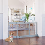 Barrière de sécurité pour chien extensible longueur réglable 104-183 x 36 x 69 cm pin bleu