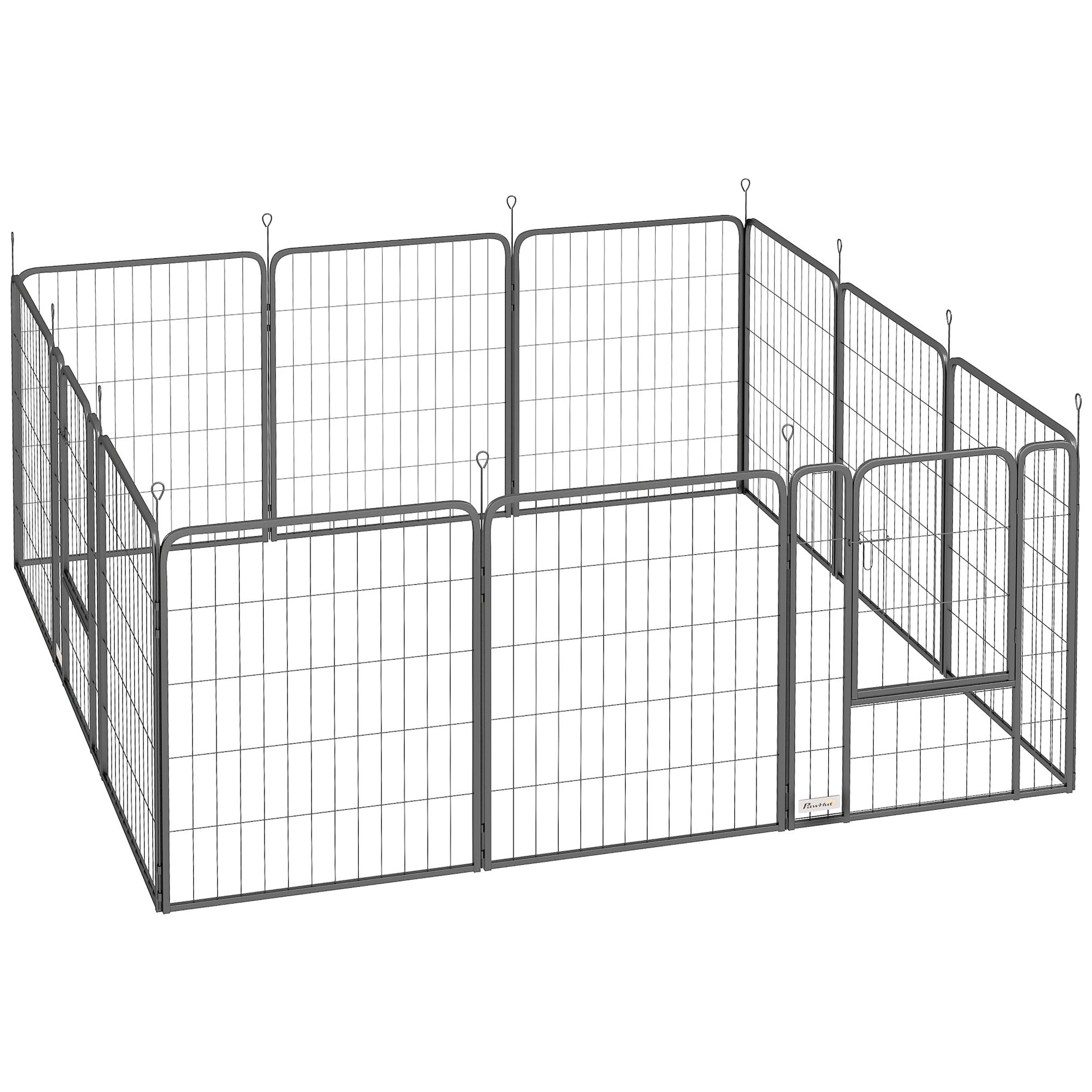 Parc pour chien, enclos chien 12 panneaux modulable et pliable, portable en acier avec porte 68 x 80 noir