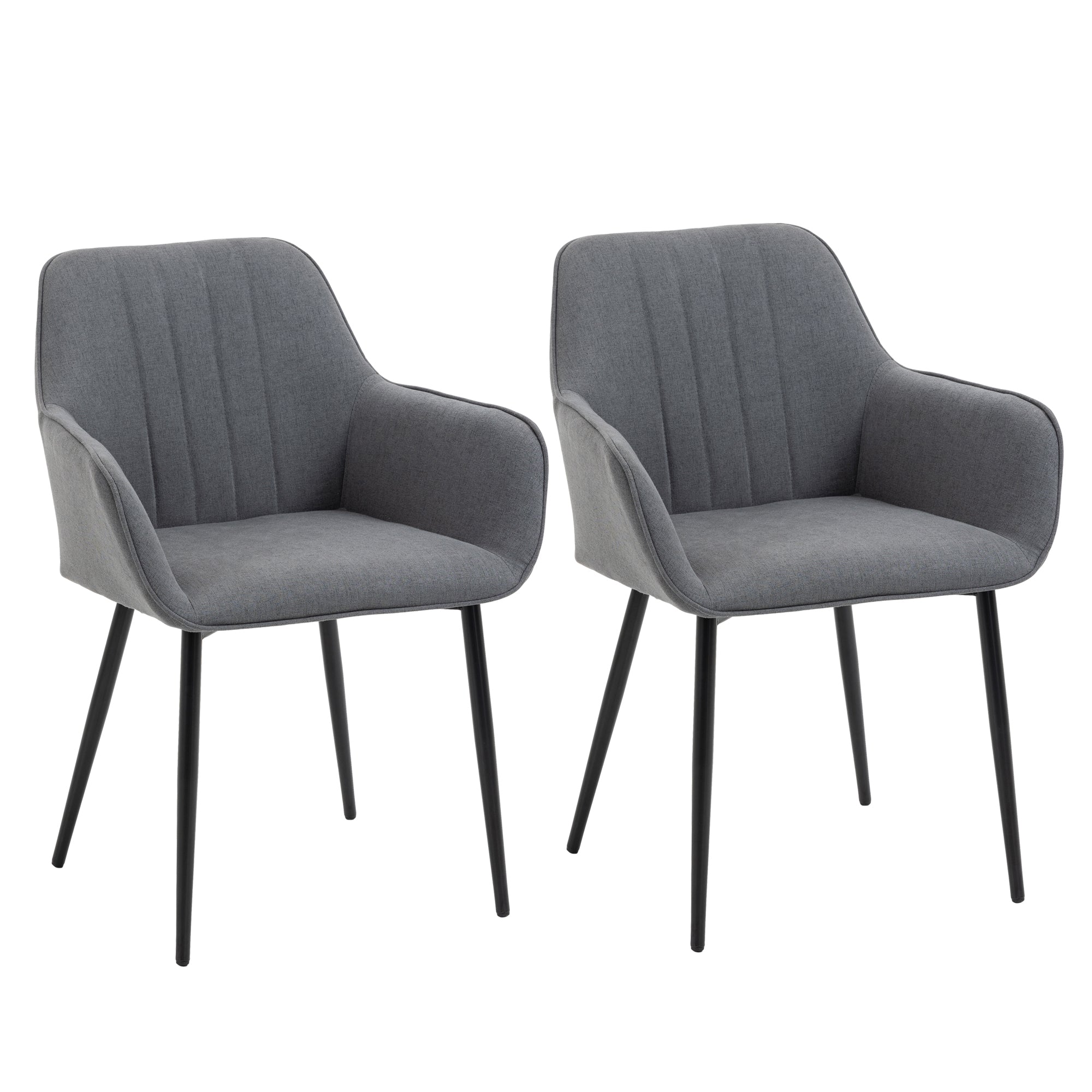 Chaises de Salle à Manger Chaises de Visiteur Design scandinave - Lot de 2 chaises - Pieds effilés métal Noir