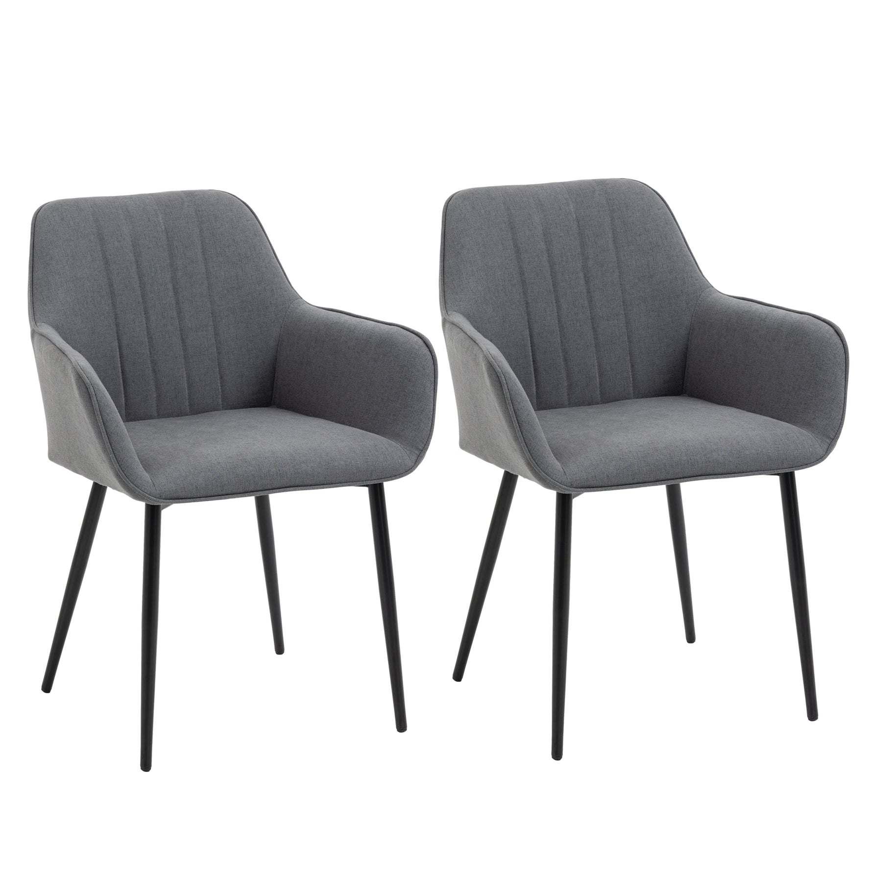 Chaises de Salle à Manger Chaises de Visiteur Design scandinave - Lot de 2 chaises - Pieds effilés métal Noir