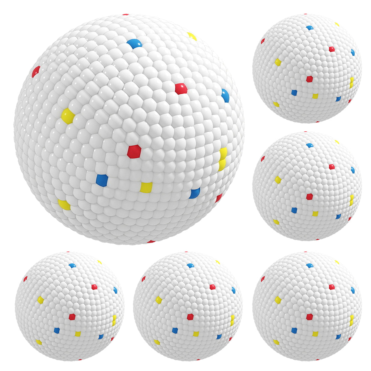 Lot de 6 Balles pour Chien en ETPU Compatibles avec Lanceur Automatique Flottantes et Rebondissantes Ø 58 mm Blanc