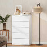 Commode 5 tiroirs meuble de rangement sans poignées design minimaliste 60 x 39 x 100 cm blanc