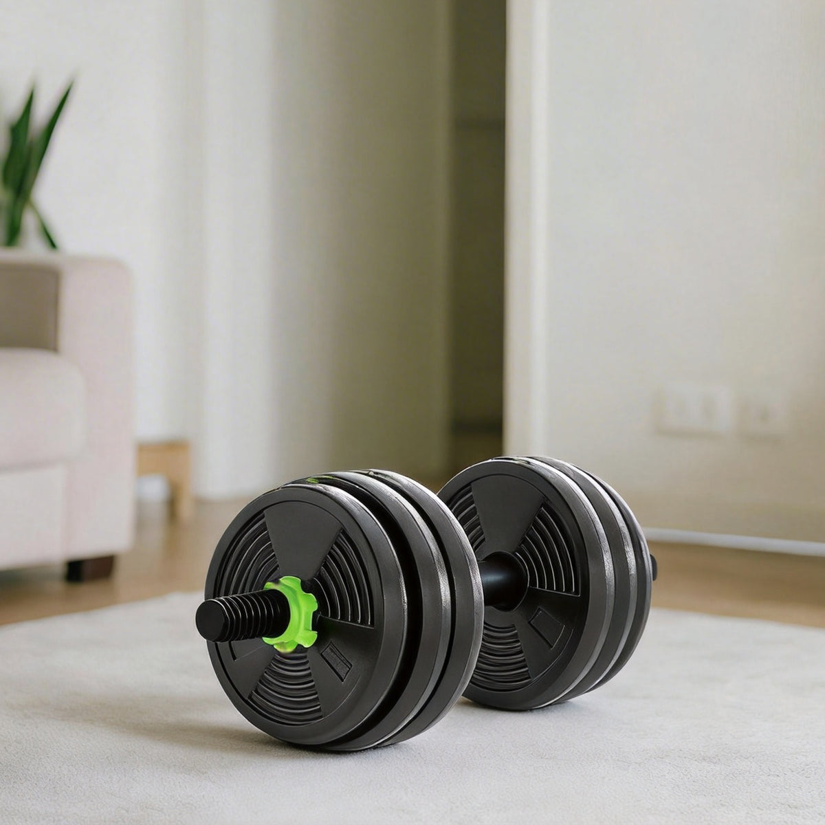 Kit haltères musculation haltères réglables 20 kg 3 en 1, ensemble de poids réglable avec barre d'extension noir