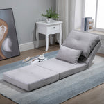 Chauffeuse canapé-lit convertible fauteuil 1 place avec 1 coussin avec dossier réglable, gris clair