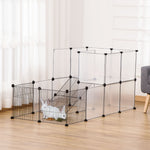 Design DIY modulaire kooi voor kleine dieren, box voor cavia's, konijnen, chinchilla's en kleine huisdieren, 27 panelen, zwart