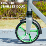 Trottinette enfants 6 à 12 ans, trottinette pliable à 2 roues, hauteur réglage, pour filles et garçons, scooter vert