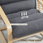 Poltrona da salotto, poltrona relax moderna, poltrona da camera con braccioli curvi, cuscini, 67 x 83 x 105 cm, grigio