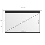 Écran de projection motorisé 120 pouces, 16:9 4K HD, fixation mural ou plafond avec télécommande, 293,5L x 8l x 176H cm