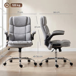Fauteuil de bureau massant et chauffant, chaise de bureau ergonomique avec hauteur réglable, fonction à bascule, gris