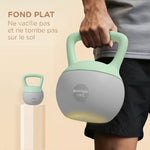 Kettlebell 10kg Manubrio con Impugnatura Antiscivolo per Fitness Bodybuilding Cardio, Grigio e Verde