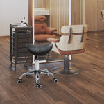Tabouret à roulettes, tabouret de massage avec hauteur réglable 49-61 cm et selle ergonomique, chaise de travail à roulettes pivotant 360°, pour salon de massage tatouage clinique spa, noir