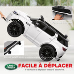 Voiture électrique pour enfants Land Rover Discovery Sport, 12V avec télécommande, lumières LED, pour 3-6 ans, blanc