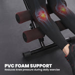 Appareil à Abdominaux Pliable avec Écran LCD, Double Rail, Mousse PVC, Cadre en Acier, 92x41x83cm, Noir