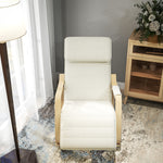 Fauteuil relax à bascule fauteuil allaitement avec repose-pieds réglable, poche latérale et appui-tête, blanc crème