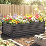 Carré potager de jardin rectangulaire tubes de renforcement acier galvanisé 180 x 90 x 59 cm