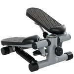 Mini stepper de fitness machine de step bandes de résistance, écran LCD et pédales antidérapantes 41x30,5x18,5cm gris