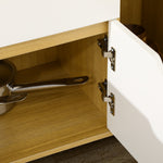 Meuble de rangement cuisine pour micro-ondes, 1 tiroir, 2 placards une étagère, 90 x 40 x 98,5 cm, bois et blanc