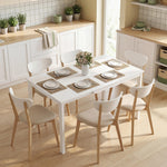 Table à manger extensible 80-120 cm pour 4 à 6 personnes, table de cuisine avec extension coulissante, blanc