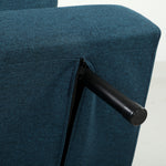 Schlafsofa 1-Sitzer, 3-in-1 Schlaf-Sessel mit verstellbarer Rückenlehne, Kissen, breiter Sitzfläche, Blau