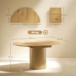 Mesa de comedor extensible, mesa de cocina, para 6 a 8 personas, 110-150 x 75 cm, efecto madera natural