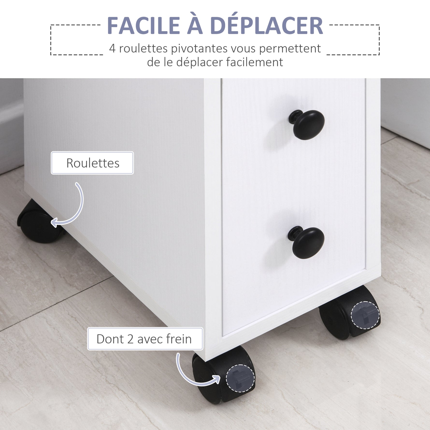 Porte-Papier Toilette 3 Niveaux avec Sortie Intégrée, Panneaux de Particules Aspect Blanc
