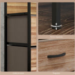 Cómoda de 7 cajones, mueble de almacenamiento con cajones de tela plegables - estructura de acero negro - 98 x 29 x 85 cm