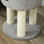 Arbre à chat griffoirs grattoirs sisal naturel arbre à grimper niche plate-forme en peluche hauteur 103 cm gris