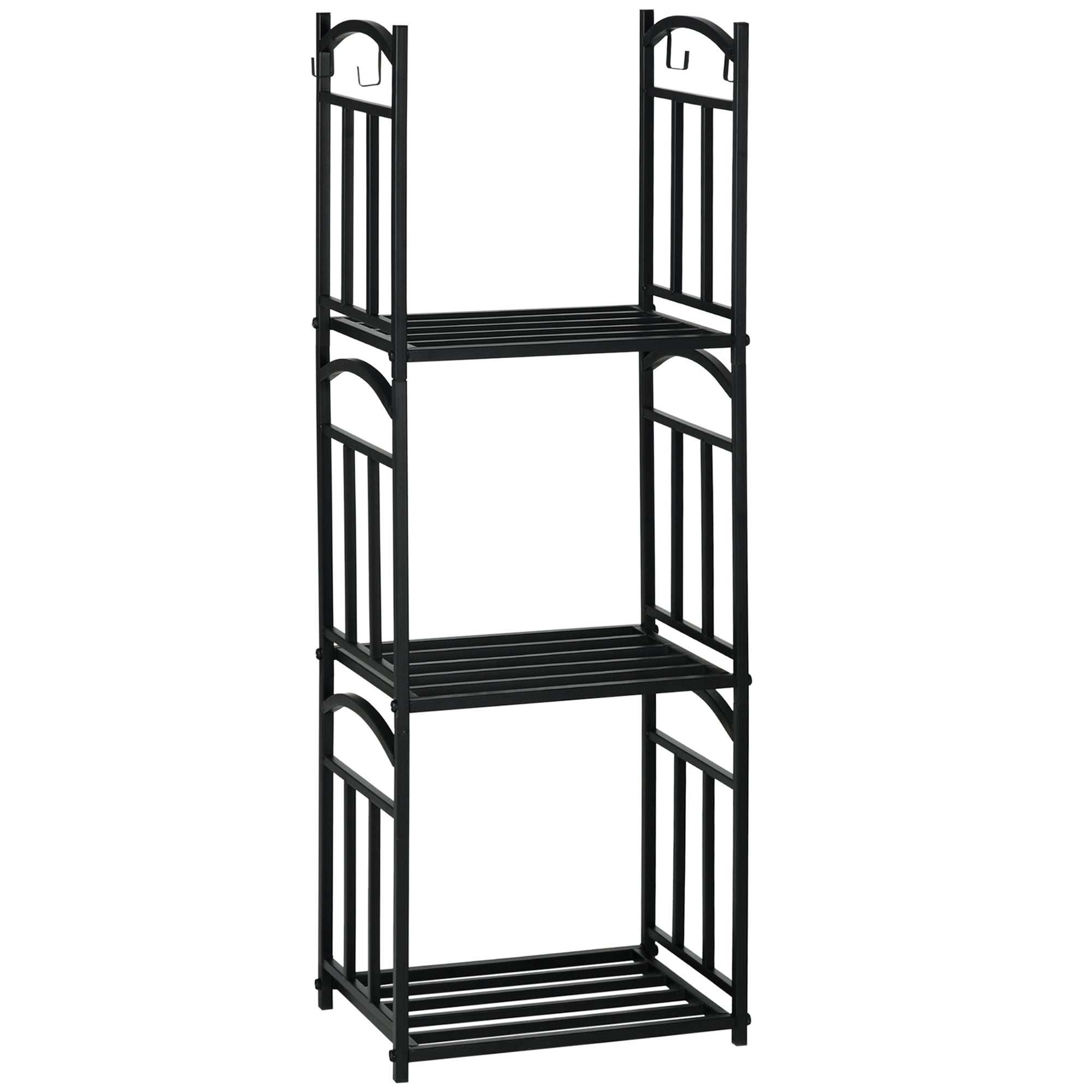 Kaminholzregal Holzlege Brennholzregal verstellbar 4 Haken Maße 46 x 32 x 126 cm