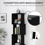 Bibliothèque étagère Design Moderne à 5 Niveaux – Rangement Pratique pour Maison ou Bureau, noir