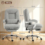 Chaise bureau ergonomique, fauteuil de bureau inclinable en velours avec support lombaire, hauteur réglable, gris clair