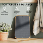 Panier à linge double pliable 80 L corbeille à linge sale avec couvercle, poignées rainurées, gris