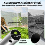 Serre tunnel de jardin 6m² serre de jardin tunnel 195x295x195cm cadre acier galvanisé, bâche PE 150g/m² transparent