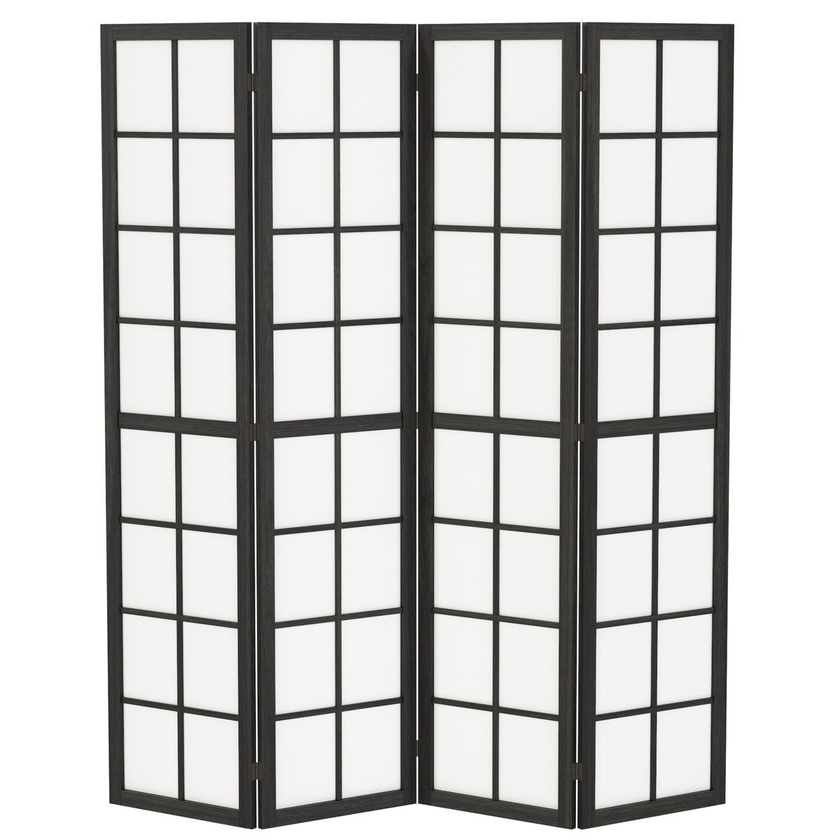 Paravent interieur pliable 4 panneaux 160 x 170 cm séparateur de pièce pour salon chambre à coucher maison, noir