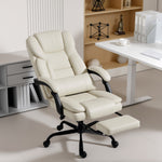 Chaise Bureau Ergonomique, Fauteuil de Bureau avec Dossier Inclinable, Hauteur Réglable, 65x67x111-119cm, Beige
