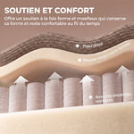 Canapé 3 Places en Chenille 244 cm, Canapé Salon Moderne, Assise et Accoudoirs Larges, Ressorts Ensachés, Marron Clair