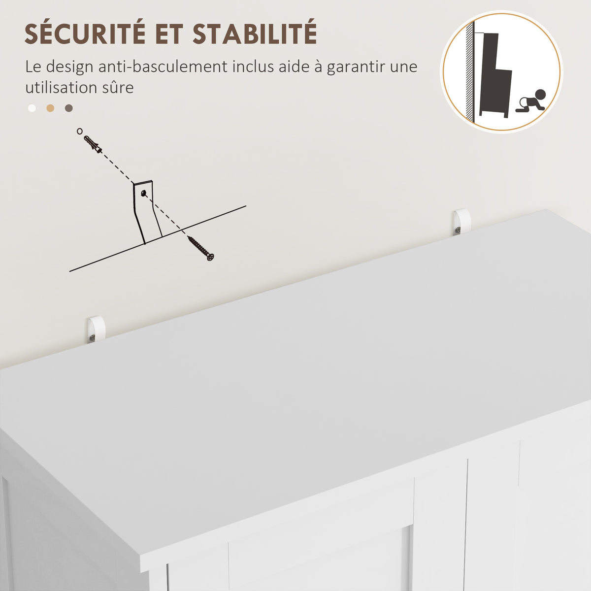 Armoire de cuisine buffet cuisine avec placards, étagères réglables, tiroir, 60 x 30 x 128 cm, blanc