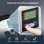 Rameur d'appartement pliable - .fr x FFHandball - 8 niveaux de résistance magnétique, écran LCD - acier noir blanc