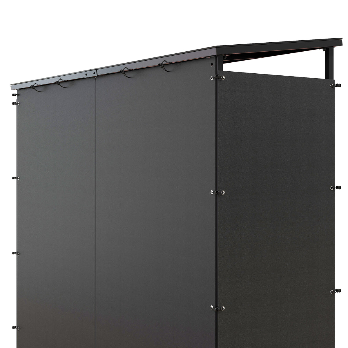 Abri-bûches range-bûche extérieur charge maximale 2000 kg avec housse de protection imperméable 185 x 62 x 184 cm noir