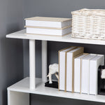 Bureau d'angle bureau informatique en forme de L avec étagères à 4 niveaux en bois 120 x 80 x 176 cm blanc
