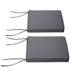 Lot de 2 Coussins de chaise de jardin Coussin chaise extérieur Coussins d'assise déhoussables Rembourrage 5 cm Tissu Polyester dim. 45L x 45l cm Gris foncé